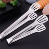 Stainless steel three-wire 9-inch bread tongs, barbecue tongs, kitchen food tongs, steamed bun tongs, cold dish food tongs Application Scenario